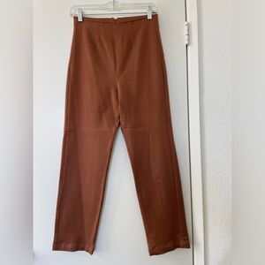 Reformation camel slim straight trousers